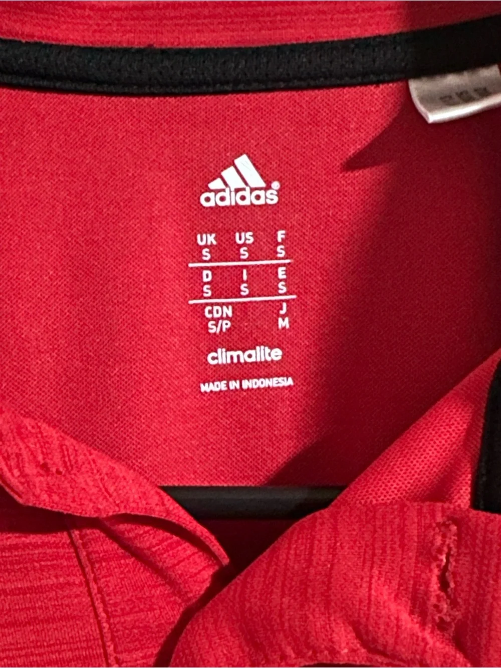 adidas Men’s Red Short-Sleeve Button-Down Polo-Climalite